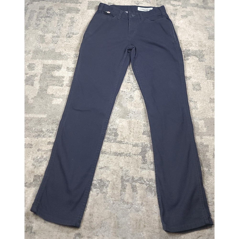 Carhartt Cat 2 Womens Navy Blue Flame Resistant Canvas Work Pants Sz 8 Reg 30x31